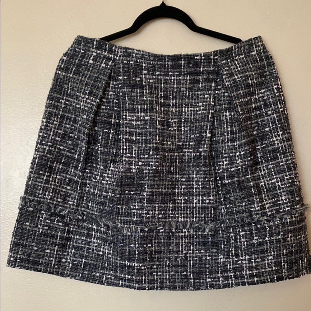 Black and White Pleated A-Line Skirt by Brooks Brothers